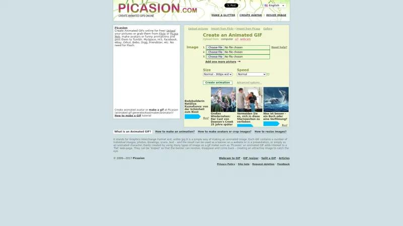 Homepage of Picasion