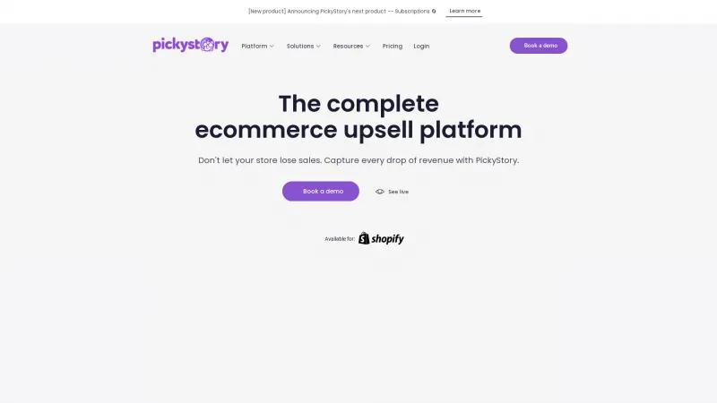 Homepage of PickyStory