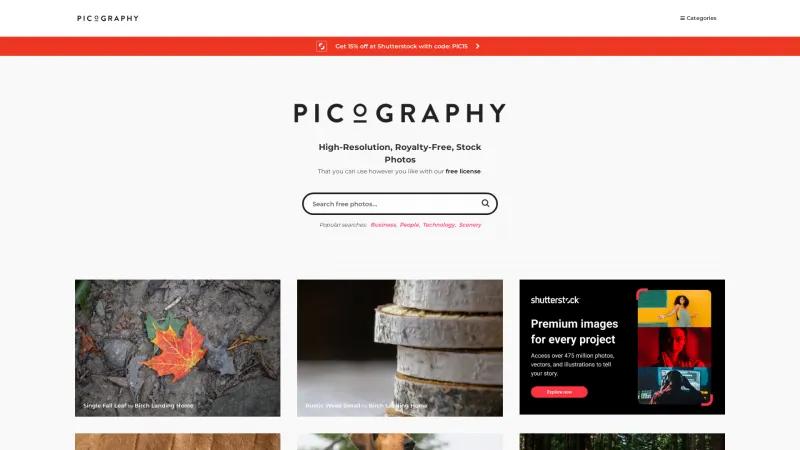 Homepage of Picography