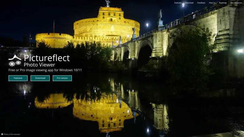 Homepage of Pictureflect Photo Viewer