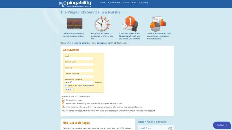 Homepage of Pingability