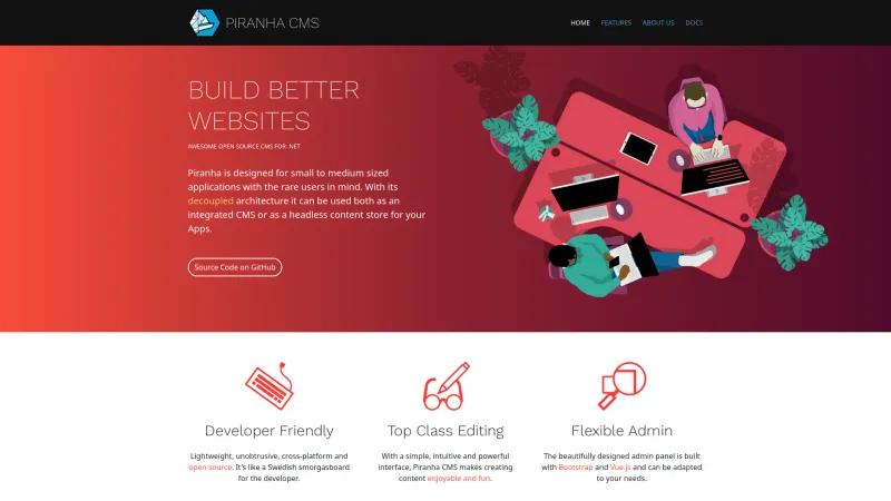 Homepage of Piranha CMS