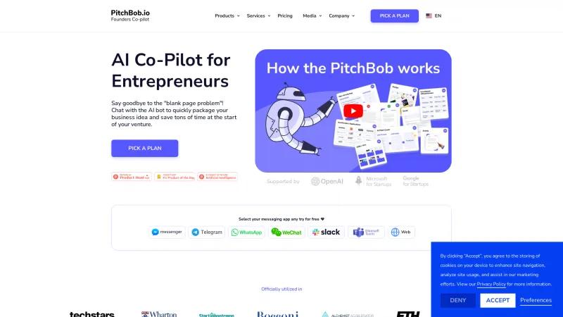 Homepage of PitchBob.io