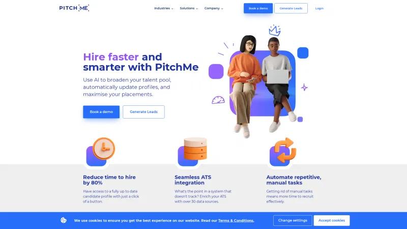 Homepage of PitchMe