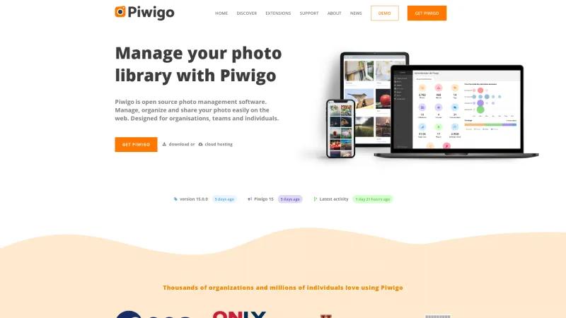 Homepage of Piwigo