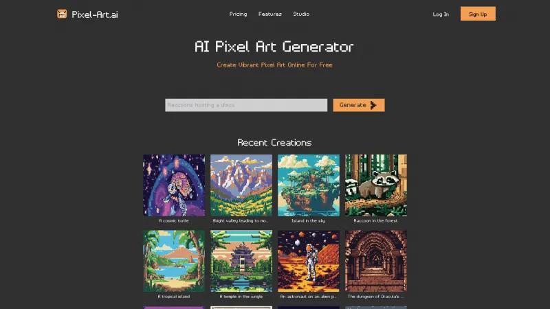 Homepage of Pixel-Art.ai