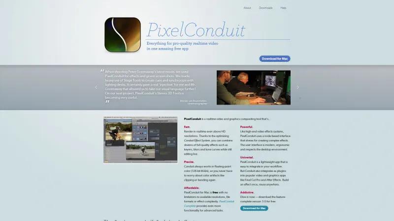 Homepage of PixelConduit