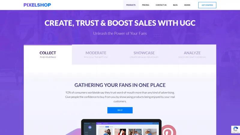 Homepage of Fanfluence