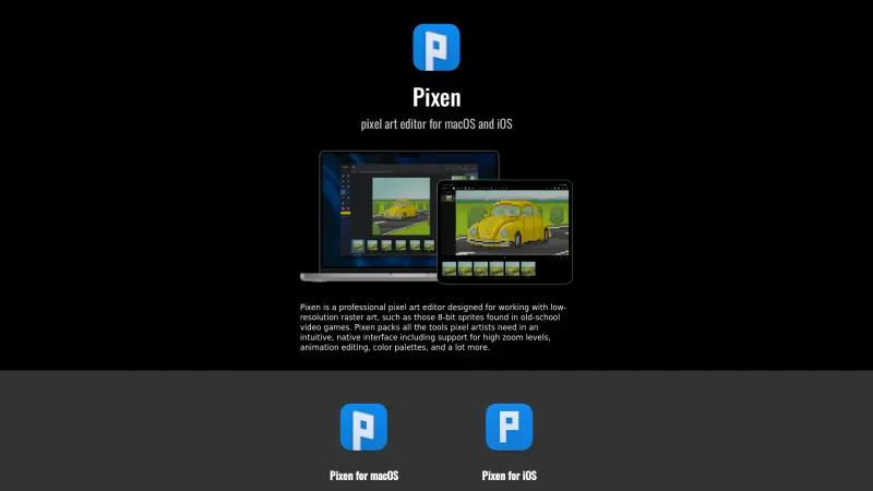 Homepage of Pixen