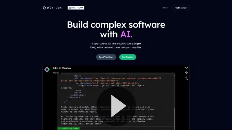 Homepage of Plandex