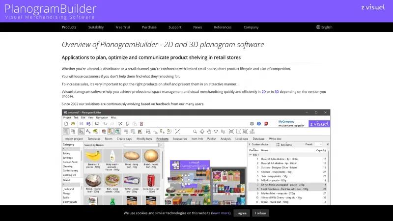 Homepage of PlanogramBuilder