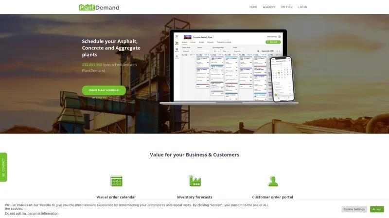 Homepage of PlantDemand