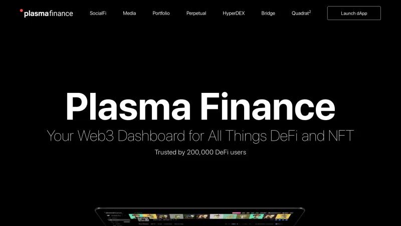 Homepage of Plasma.Finance