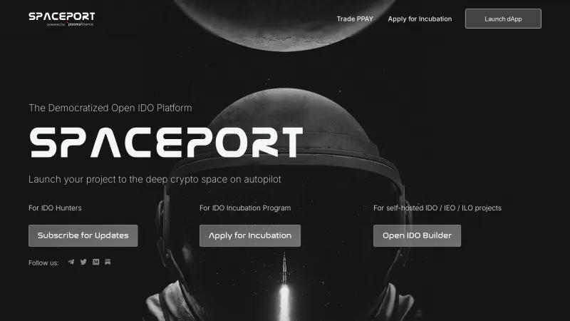 Homepage of SpacePort