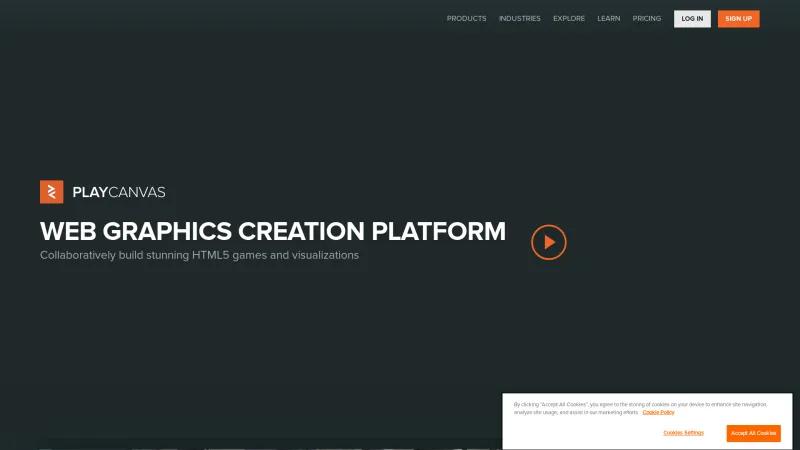 Homepage of PlayCanvas