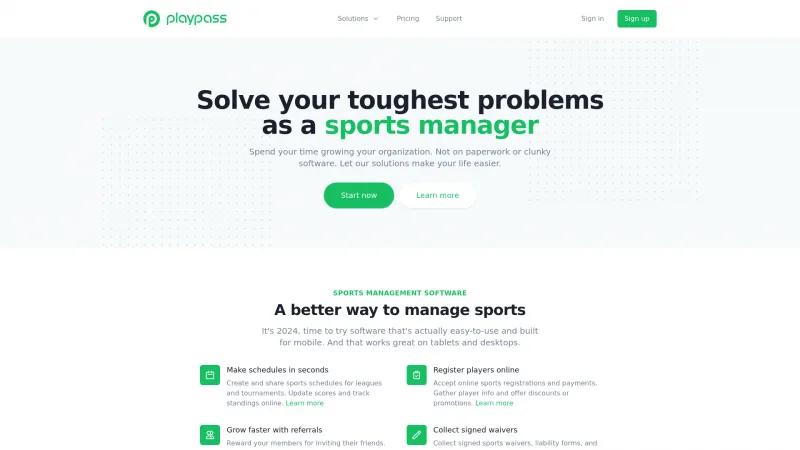 Homepage of Playpass