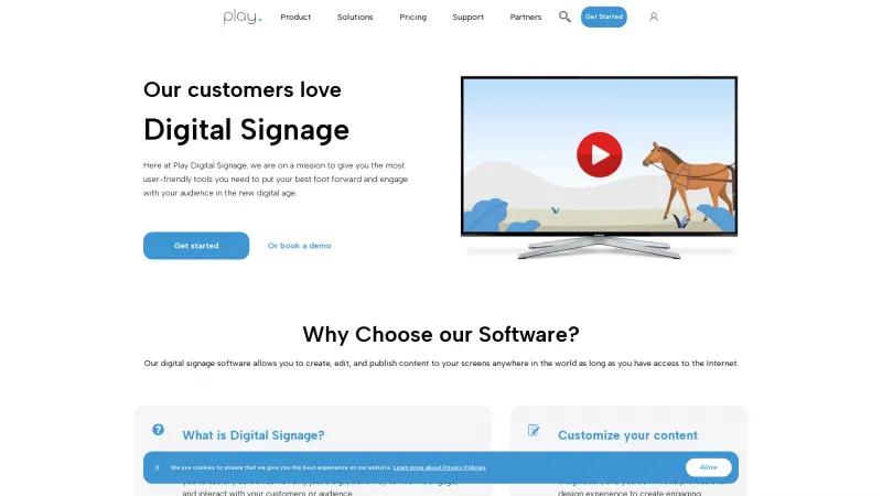 Homepage of Play Digital Signage