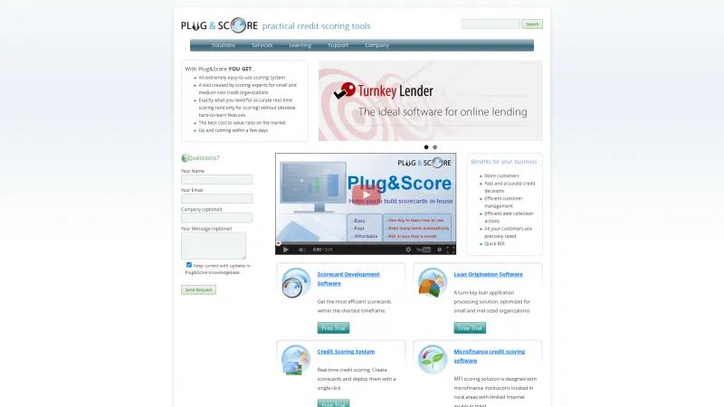 Homepage of Plug&Score Modeler