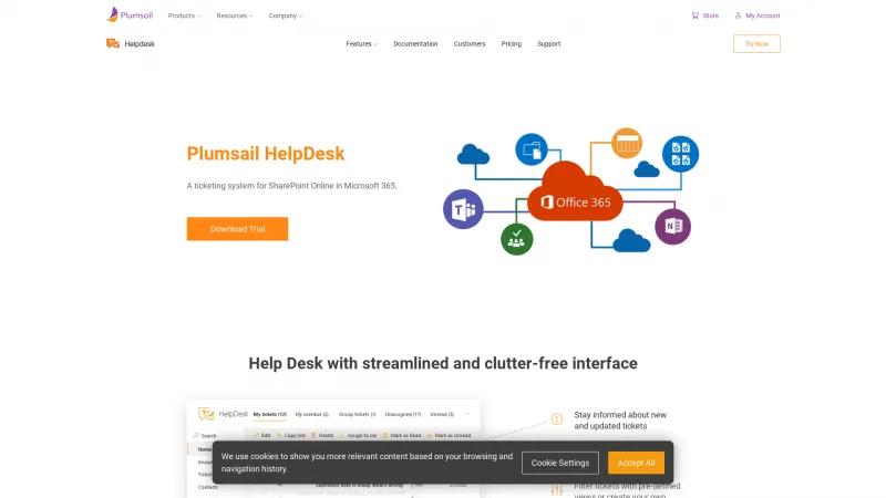 Homepage of Plumsail HelpDesk