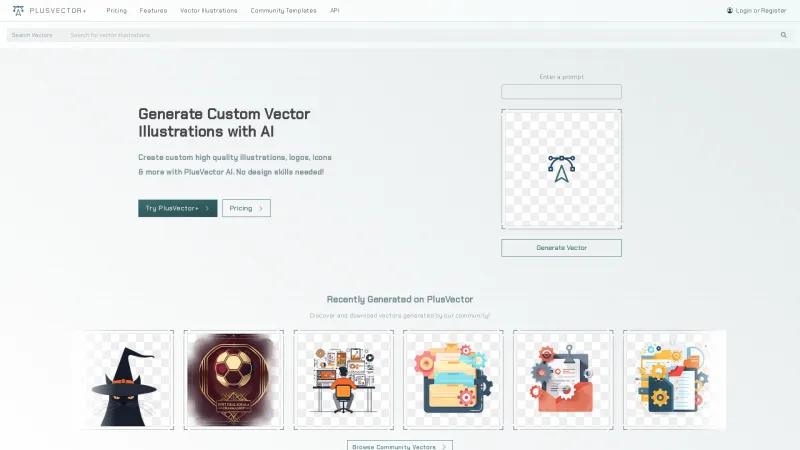 Homepage of PlusVector