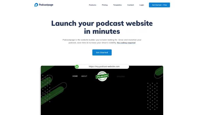 Homepage of Podcastpage