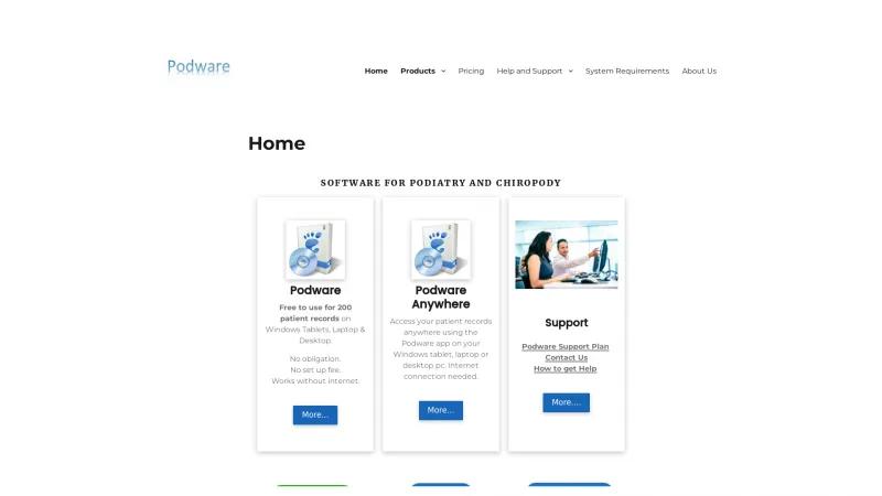 Homepage of Podware