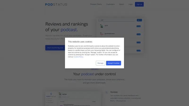 Homepage of Podstatus