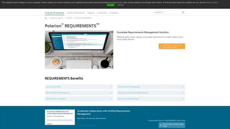 Homepage of Polarion REQUIREMENTS