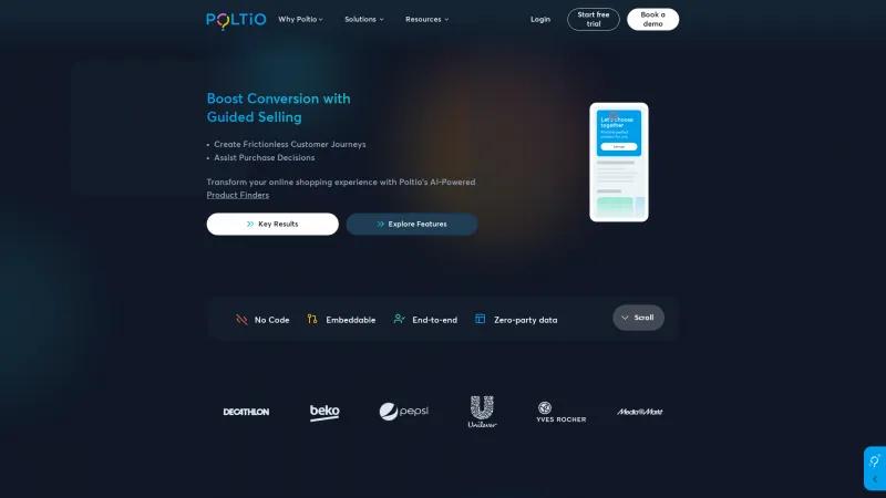 Homepage of Poltio