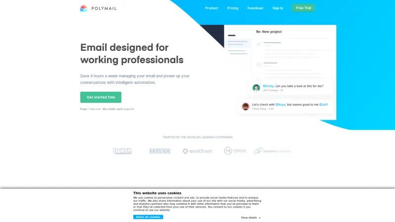 Homepage of Polymail