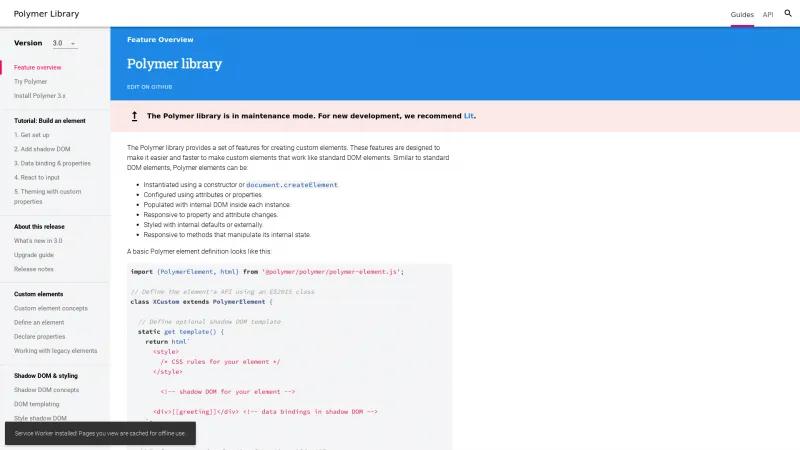 Homepage of Polymer