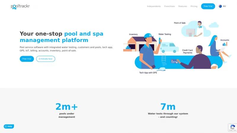 Homepage of Pooltrackr