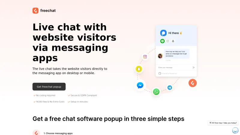 Homepage of FreeChat