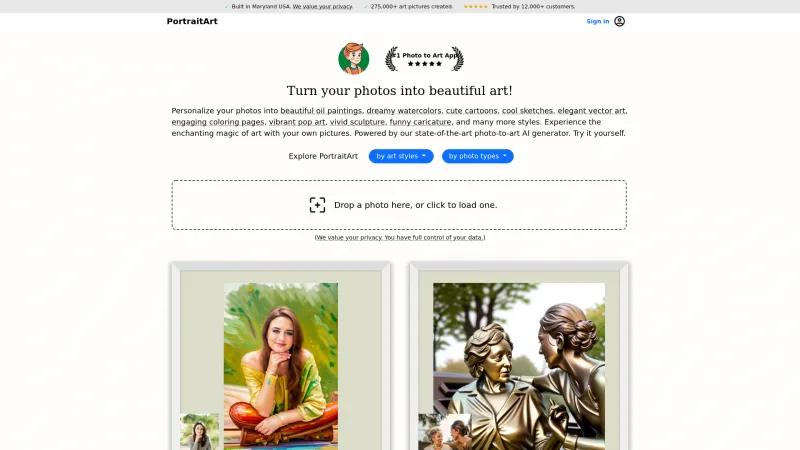 Homepage of PortraitArt