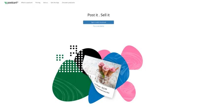 Homepage of Postcart