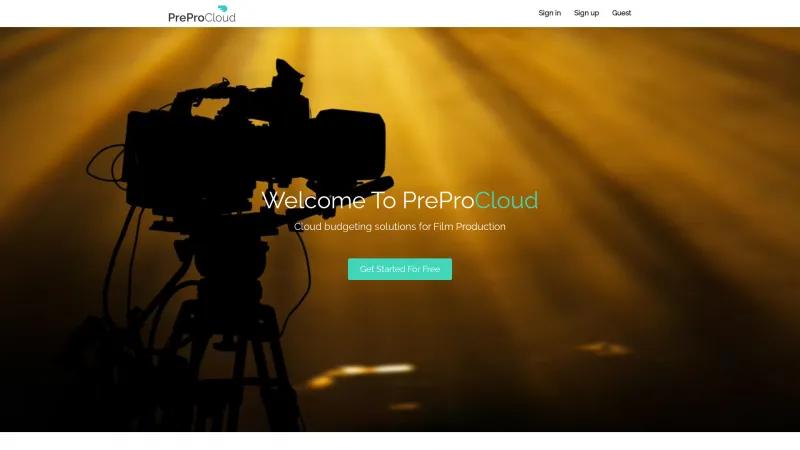 Homepage of PreProCloud