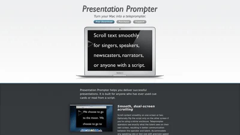 Homepage of Presentation Prompter