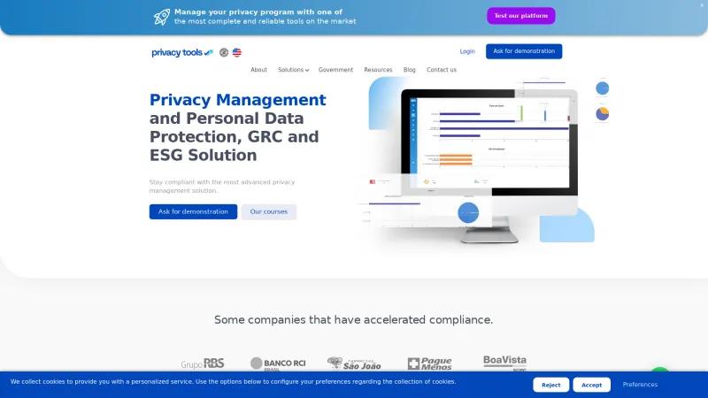 Homepage of PrivacyTools