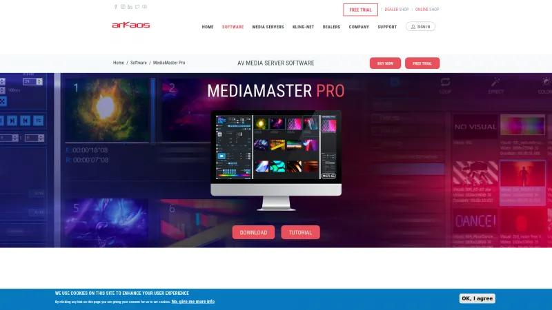 Homepage of ArKaos MediaMaster