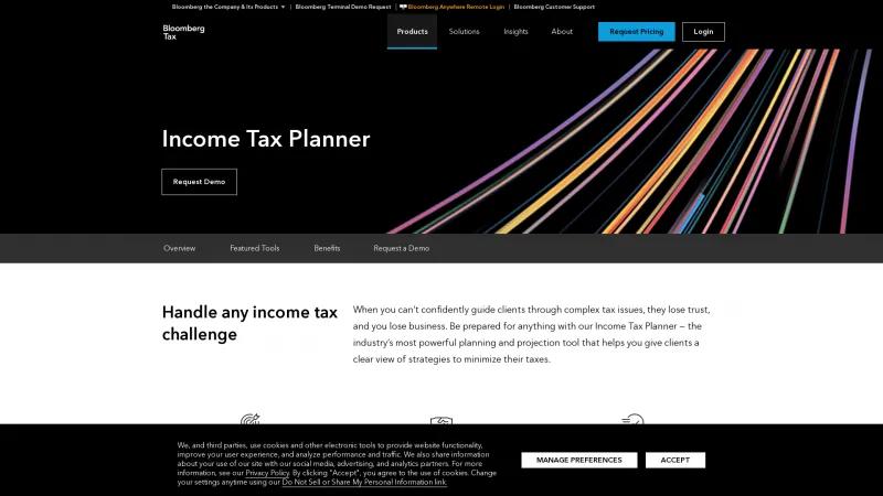 Homepage of Bloomberg Income Tax Planner