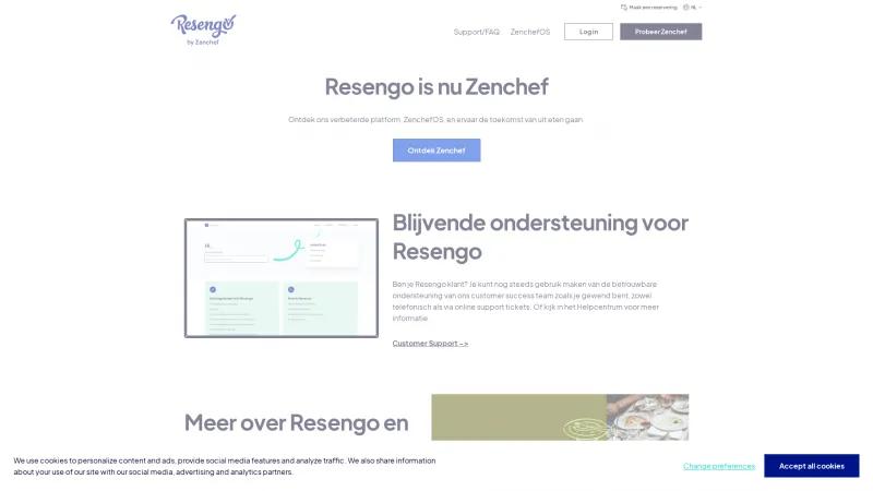 Homepage of Resengo