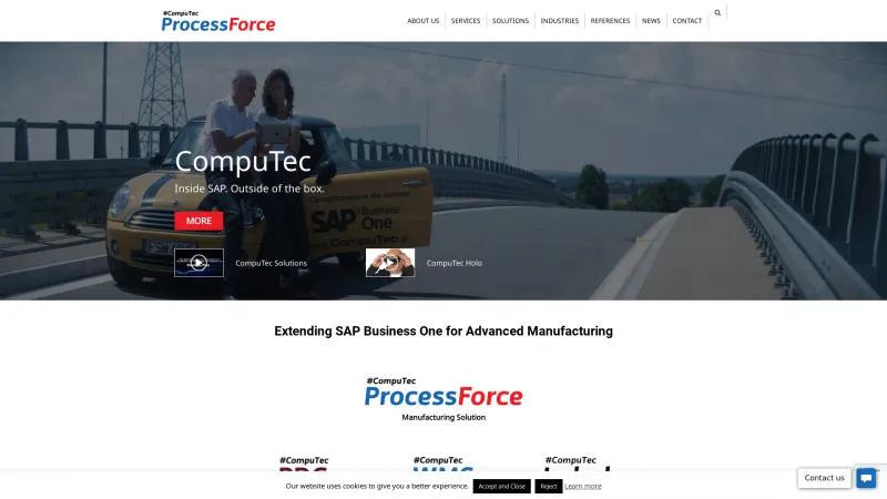 Homepage of CompuTec ProcessForce