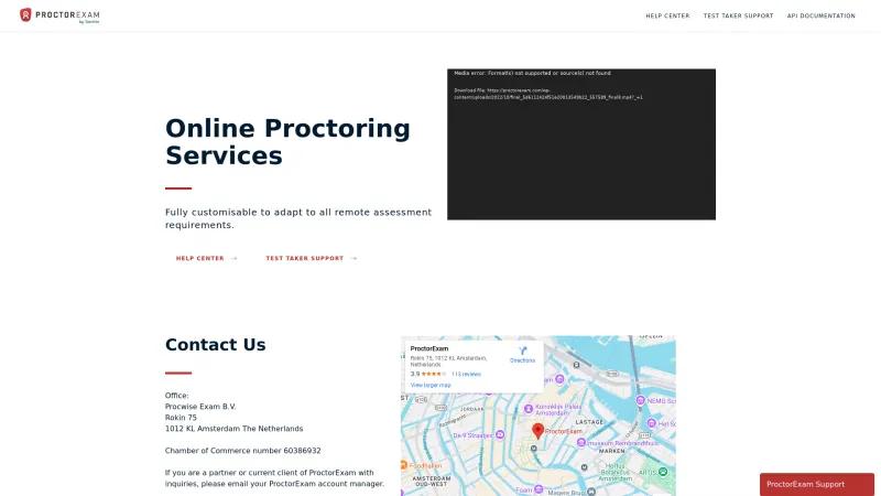 Homepage of ProctorExam