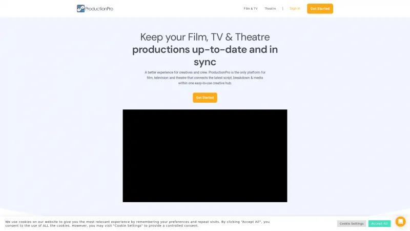 Homepage of ProductionPro