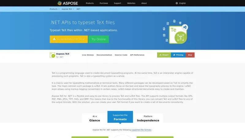 Homepage of Aspose.TeX for .NET