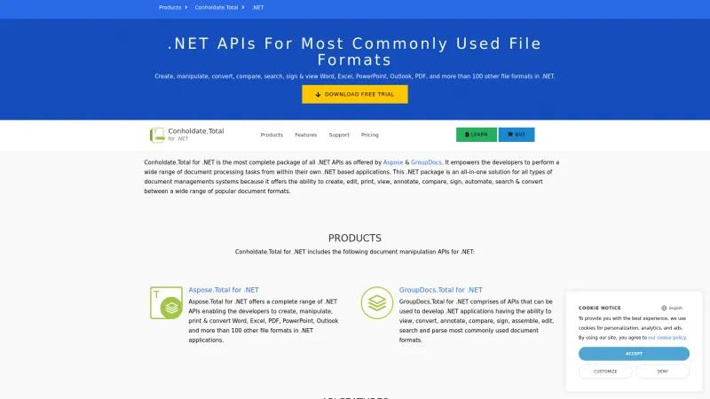 Homepage of Conholdate.Total For .NET