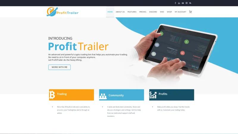 Homepage of ProfitTrailer