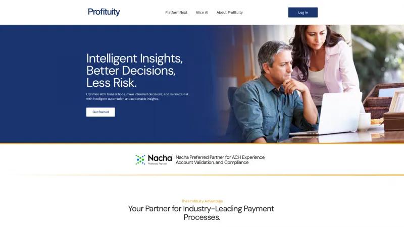 Homepage of Profituity