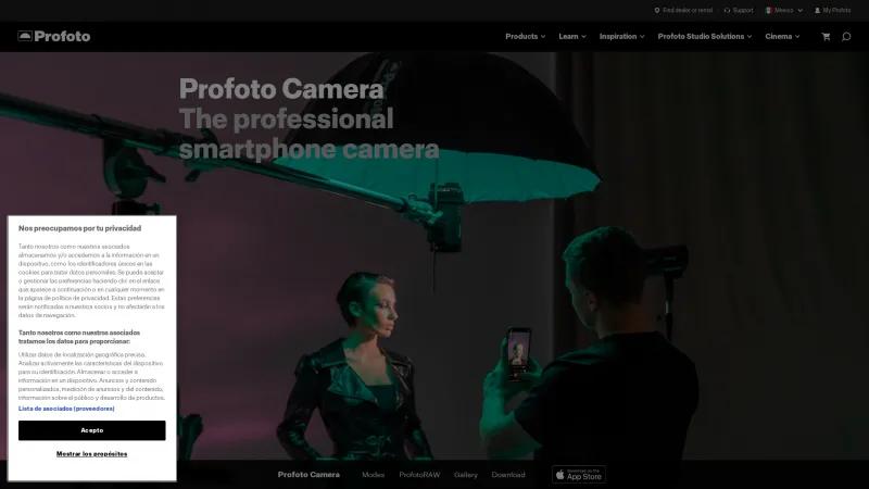 Homepage of Profoto Camera