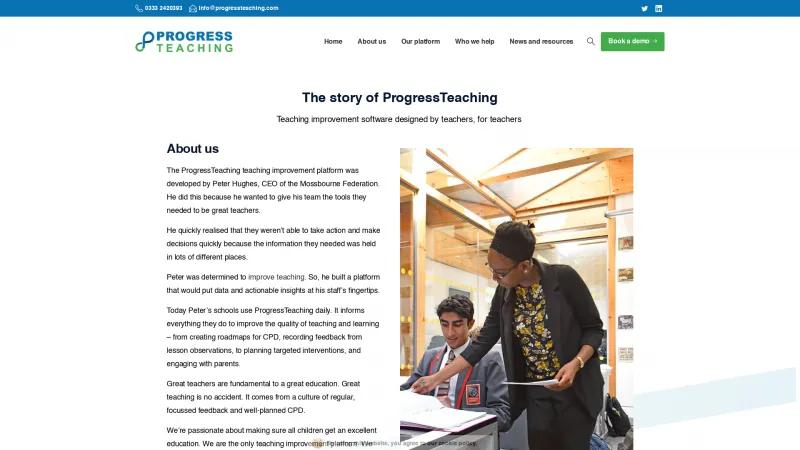 Homepage of ProgressTeaching